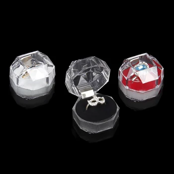 

20Pcs Clear Acrylic Crystal Ring Box Earrings Storage Case Organizer Jewellery Holder
