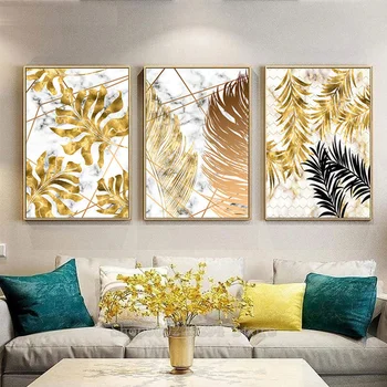 

Nordic Plants Golden Leaf diamond Painting Botanical full diamond embroidery 5d Abstract Wall Art Pictures for Living FF1907-1