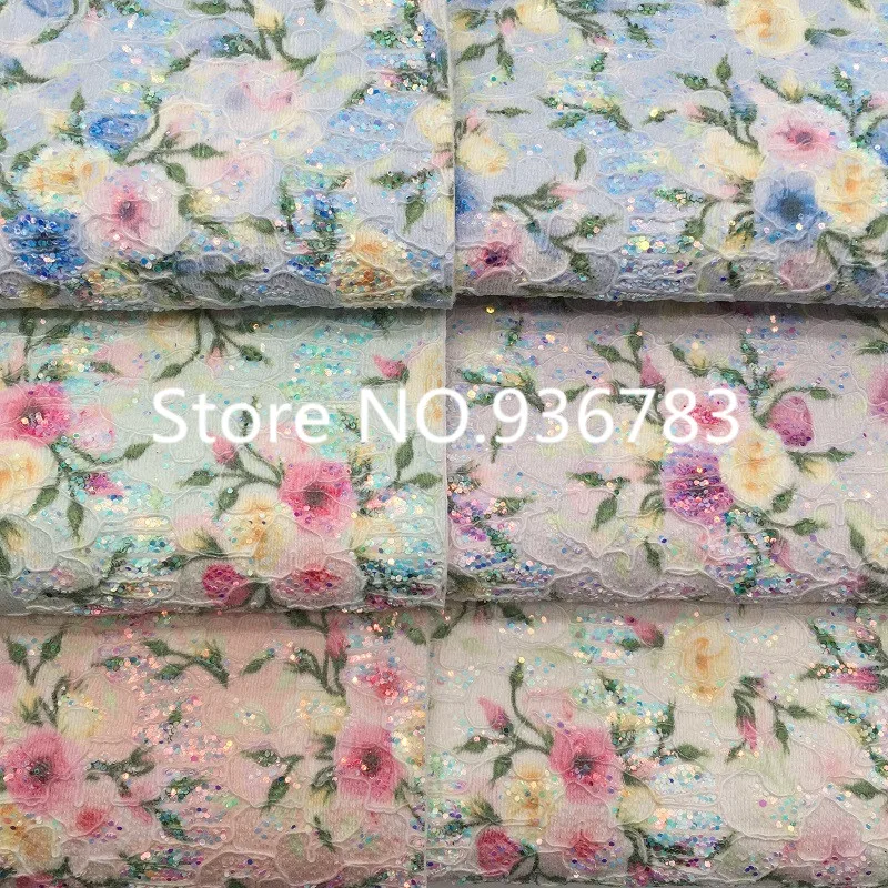 1 шт. кружевные блестящие кожаные туфли с цветочным принтом Размер A4 21x29 см | Дом и