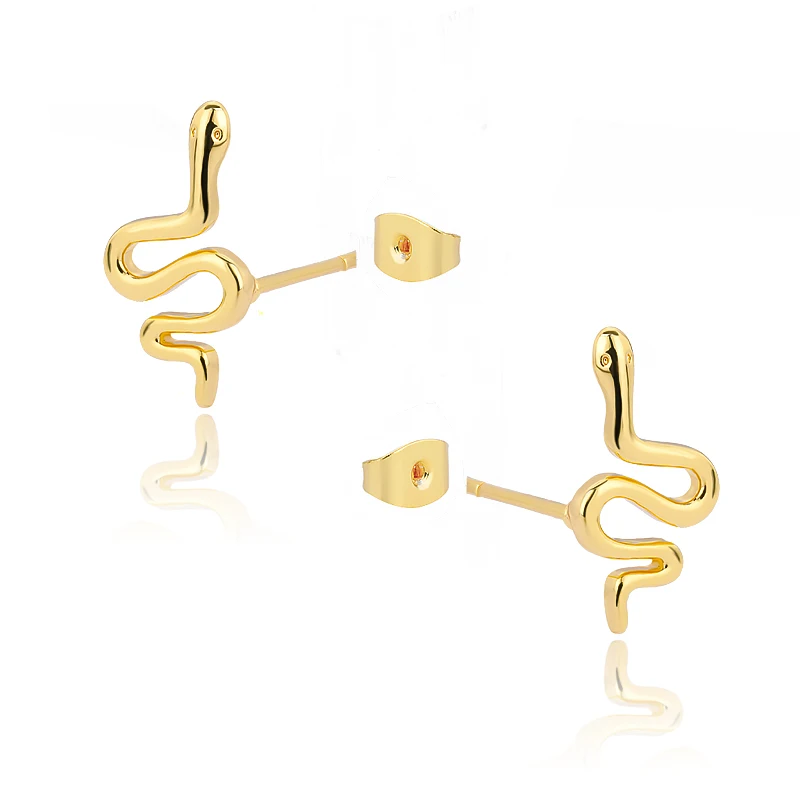 Snake Earrings For Women Stainless Steel Gold Vintage Animal Snake Stud Earring Piercing Jewelry Gift 2021 Brincos