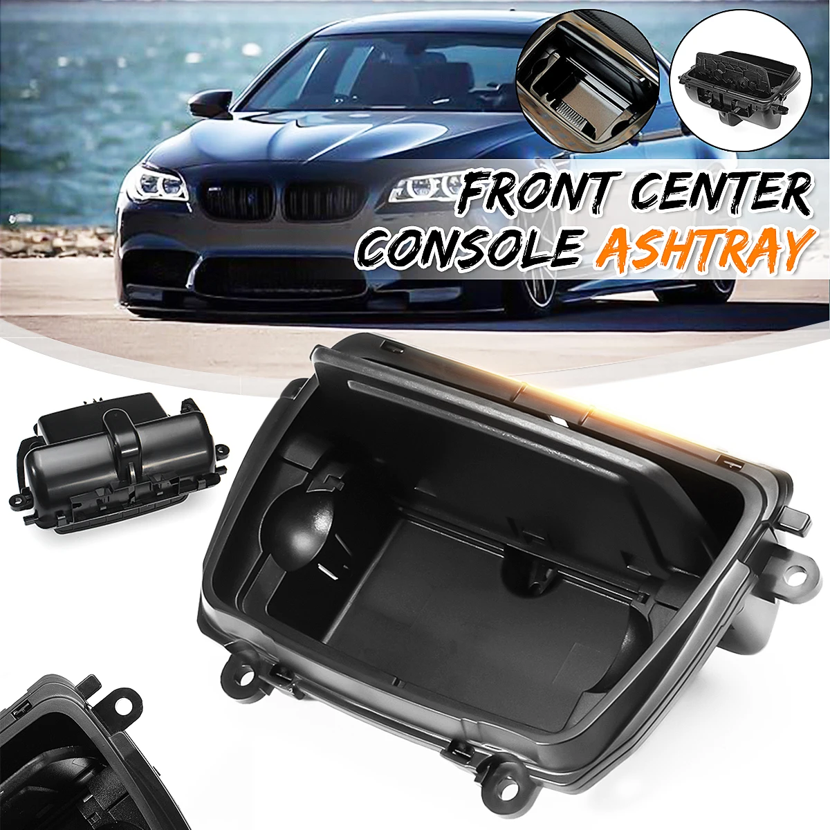

New Automobile Ashtrays Center Console Car Ashtray Assembly Box Fits For BMW 5 Series F10 F11 F18 520 Black Plastic 51169206347