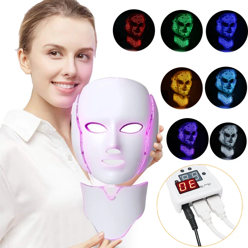 7 цветов светодиодный маска для лица фотон лифтинг машина подтяжки кожи анти-акне
