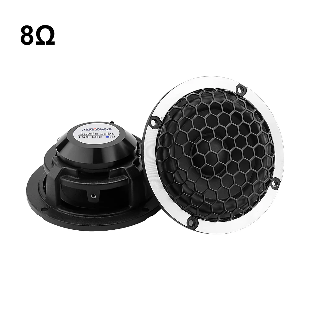 8 Ohm Speaker AIYIMA, 2 шт., 3 дюйма, 4, 8 Ом, 15 Вт, Среднечастотный динамик, шерстяная раковина, алюминиевая рама, автомобильный громкий динамик, домашний кинотеатр, полный диапазон, динамик с сеткой - Цвет: 8 Ohm Speaker