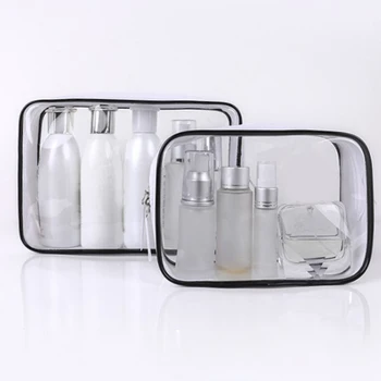 

Travel Transparent Cosmetic Bag PVC Women Zipper Clear Makeup Bags Beauty Case Make Up Organizer Storage Bath Toiletry Wash Bag