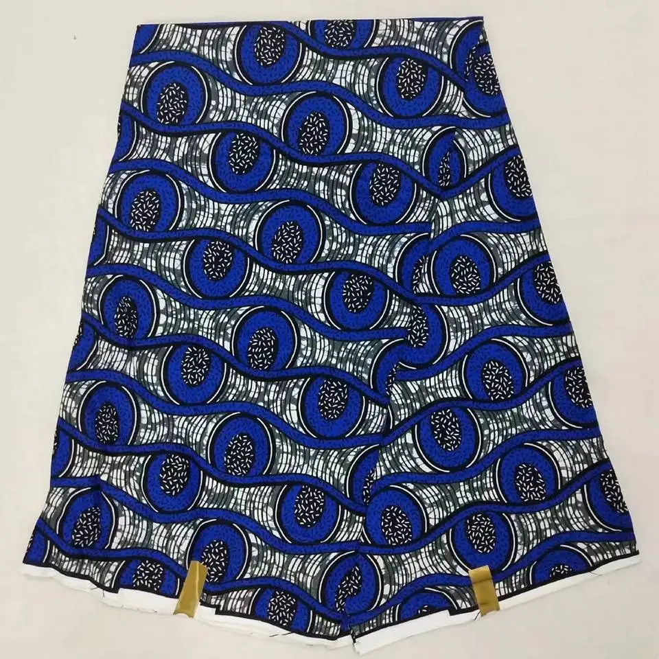 Синего цвета в африканском стиле Воск Принт ткани Анкара Воск для печати Китенге воск с принтом хлопок ткани африкен ткань для платья распродаем модели 6 двор NAR-52