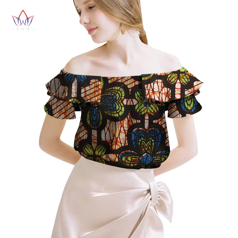 Африканская женская одежда Базен Riche Топ dashiki традиционный принт одежда Vestido Африка Анкара Стиль Топы модная блузка WY2048 - Цвет: 7