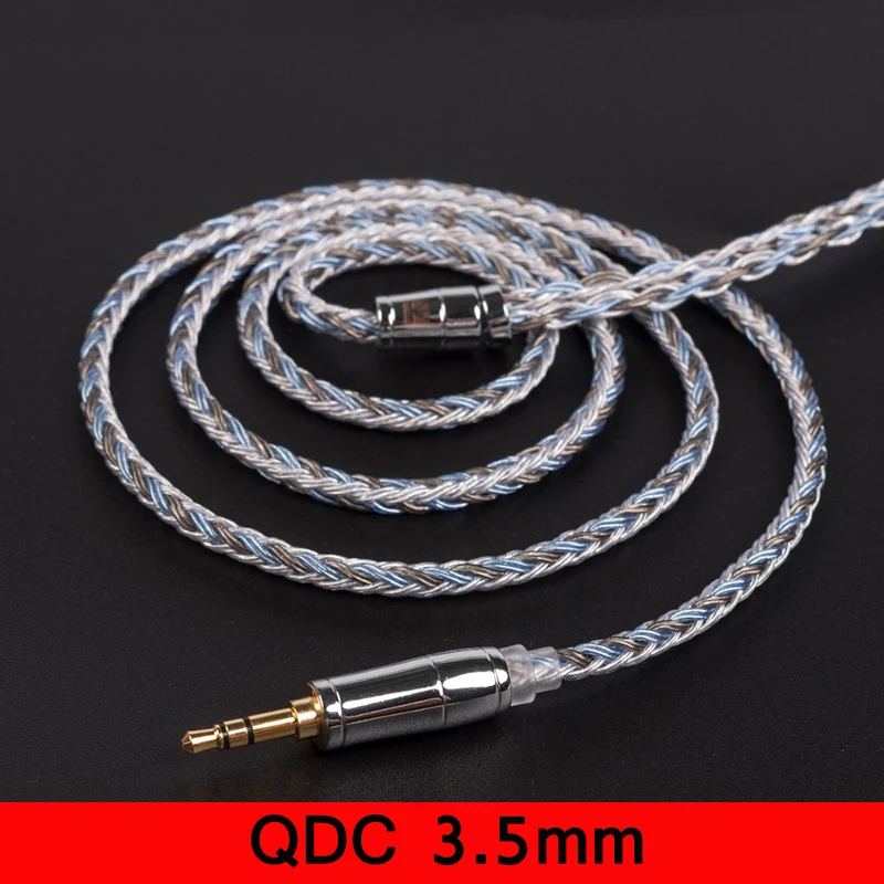 Для MMCX Se215/2pin 0,78/QDC ZSN AS10/TFZ кабель для наушников 16 ядерный плетеный кабель для обновления Балансирующий кабель Сменный кабель для гарнитуры - Цвет: qdc zsn 3.5mm