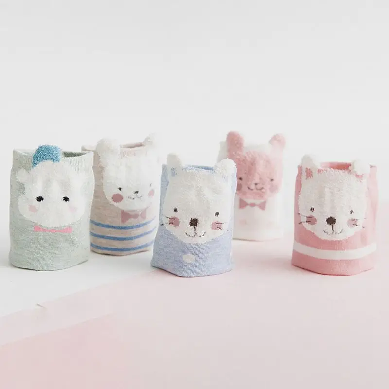 5 пар носков; Комплект рождественских носков harajuku calcetines mujer; носки с рисунками животных; осенние модные милые хлопковые носки