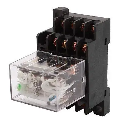 

HH64P DC 12V Coil Voltage 3PDT DIN Mount Power Electromagnetic Relay w Socket