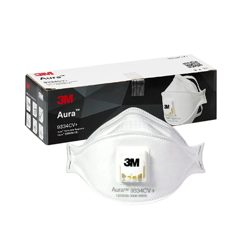 

3pcs 3M FFP3 9334CV Dust Mask Aura Respirator Protective Mask Anti-PM2.5 Filter Oily Non-oily Particulates Haze Weather