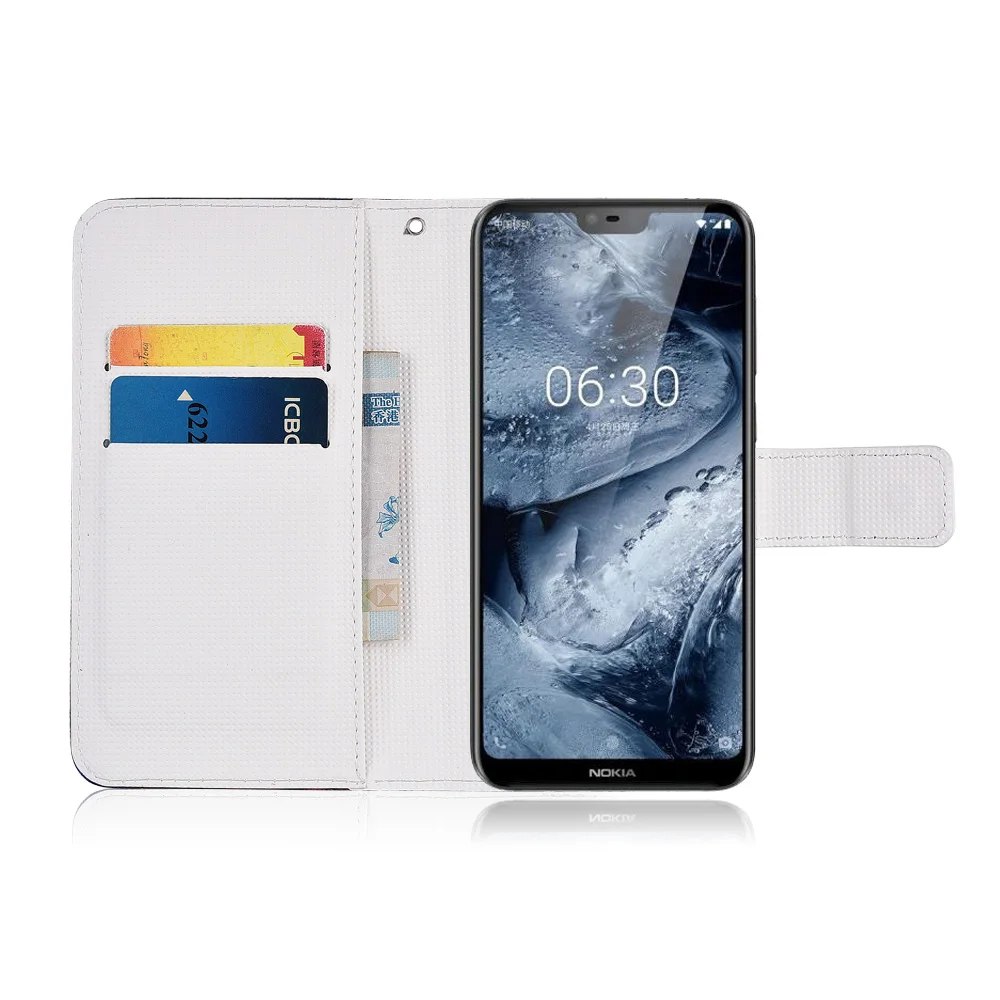 Мультяшный кошелек ТПУ чехол для Nokia 1 2 3 5 6 7 Plus X5 X6 из искусственной кожи с милым