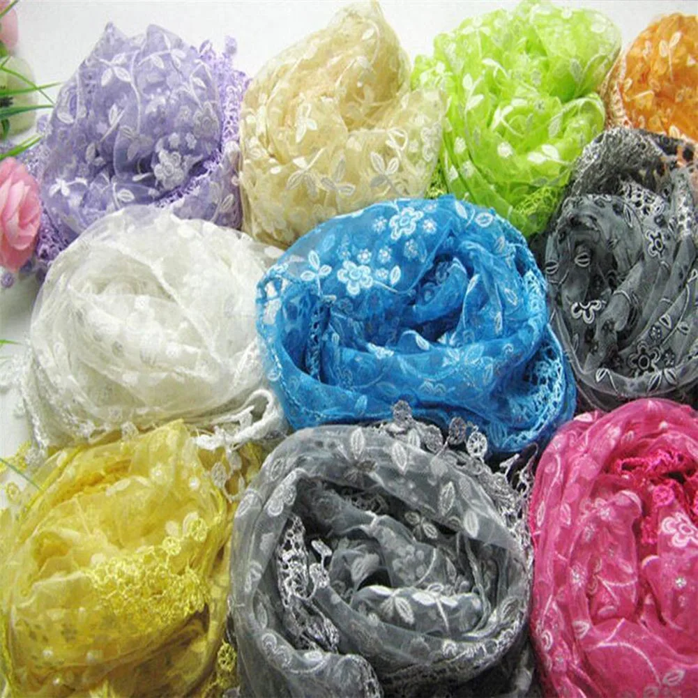 Women Neck Scarf Vintage Tassel Lace Sheer Floral Print Triangle Scarves Office Lady Cute Shawl Sexy Head Wrap Comfortable |