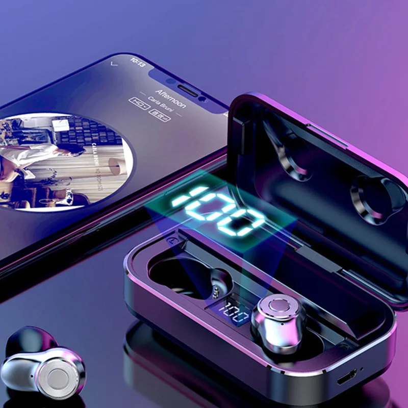 Мини Tws 5,0 Bluetooth 8D стерео наушники беспроводные Ipx7 водонепроницаемые спортивные наушники с 3500 мАч внешним аккумулятором