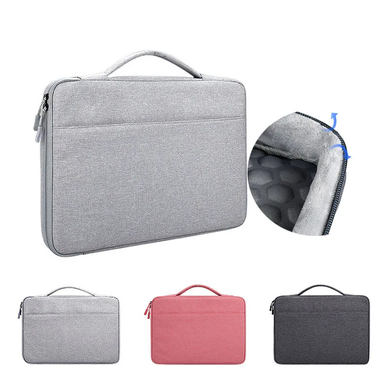 Shockproof Laptop Bag 13 14 15.6 inch Laptop Sleeve for MacBook Air Pro 13 Matebook 14 Sleeve Women Men Solid Laptop Handbag
