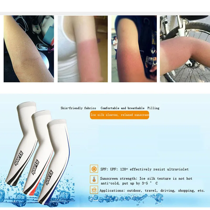 Comfortable breathable 1 pcs/pair Sport Running Bike Cycling Elbow Arm Sleeves Cover Men Women Sun UV Protection Basketball Golf