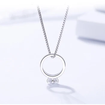 

Genuine S925 sterling silver micro-set pendant fashion zircon Round pendant female gift S925 sterling silver jewelry ornaments