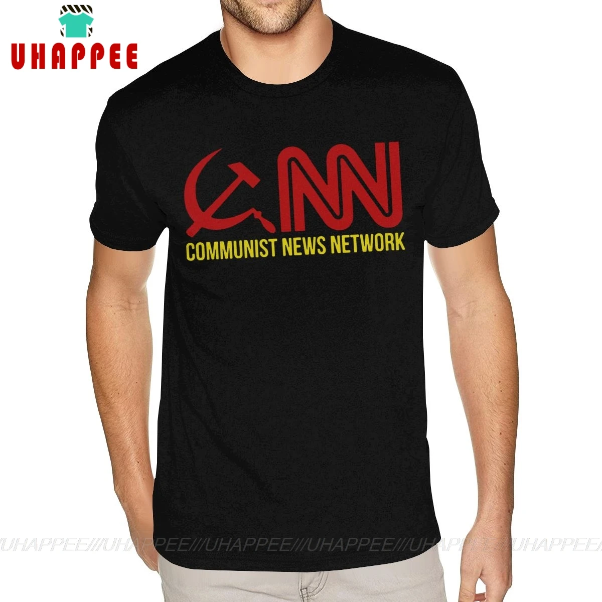 Забавные футболки Cnn с коротким рукавом и круглым вырезом предварительно
