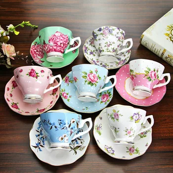 

Creative bone china coffee cup and saucer English afternoon tea red tea cup set European coffee set home tea cup LB62718