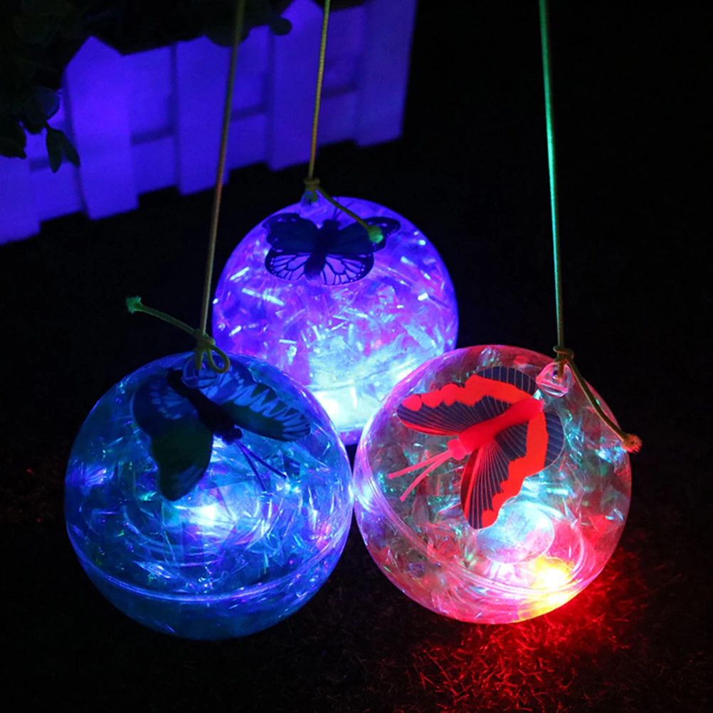 

1 Butterfly Elastic Ball Flash Bouncing Ball Toy Ribbon Glow Elastic Jumping Ball Children Outdoor Sports Fun Toy Gift