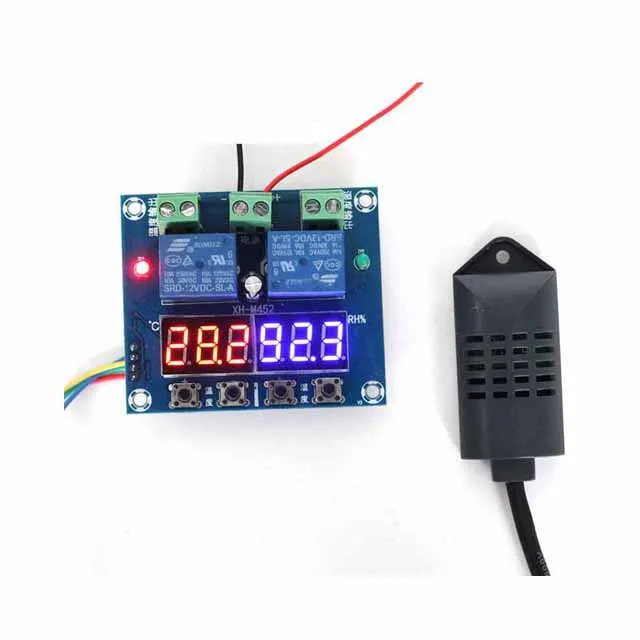 

A23-- Humidity Temperature Controller DC 12V 0-100%RH -20-60 Celsius Digital LED Digital Dual Display Thermometer Module