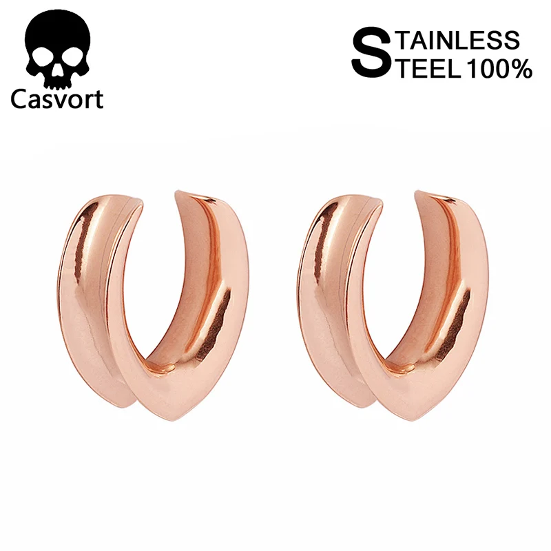 rose gold Casvort 2 шт. новое кольцо для пирсинга, растяжки, модные ювелирные изделия для пирсинга, серьги в подарок - Окраска металла: rose gold