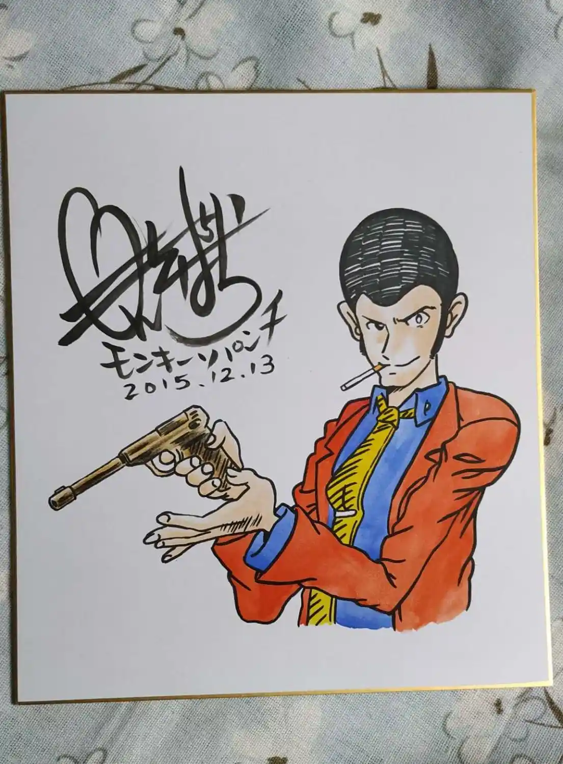 Hand Drawn Monkey Punch Shikishi Card Art Board Autographed 272 242 00b Cards Invitations Aliexpress