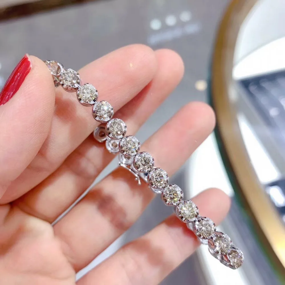 identification-bracelets Size IJ| SI 0.414 cttw Round-Cut-Diamond 18K White Gold 9.75 inches identification-bracelets Size IJ| SI 0.414 cttw Round-Cut-Diamond 18K White Gold 9.75 inches