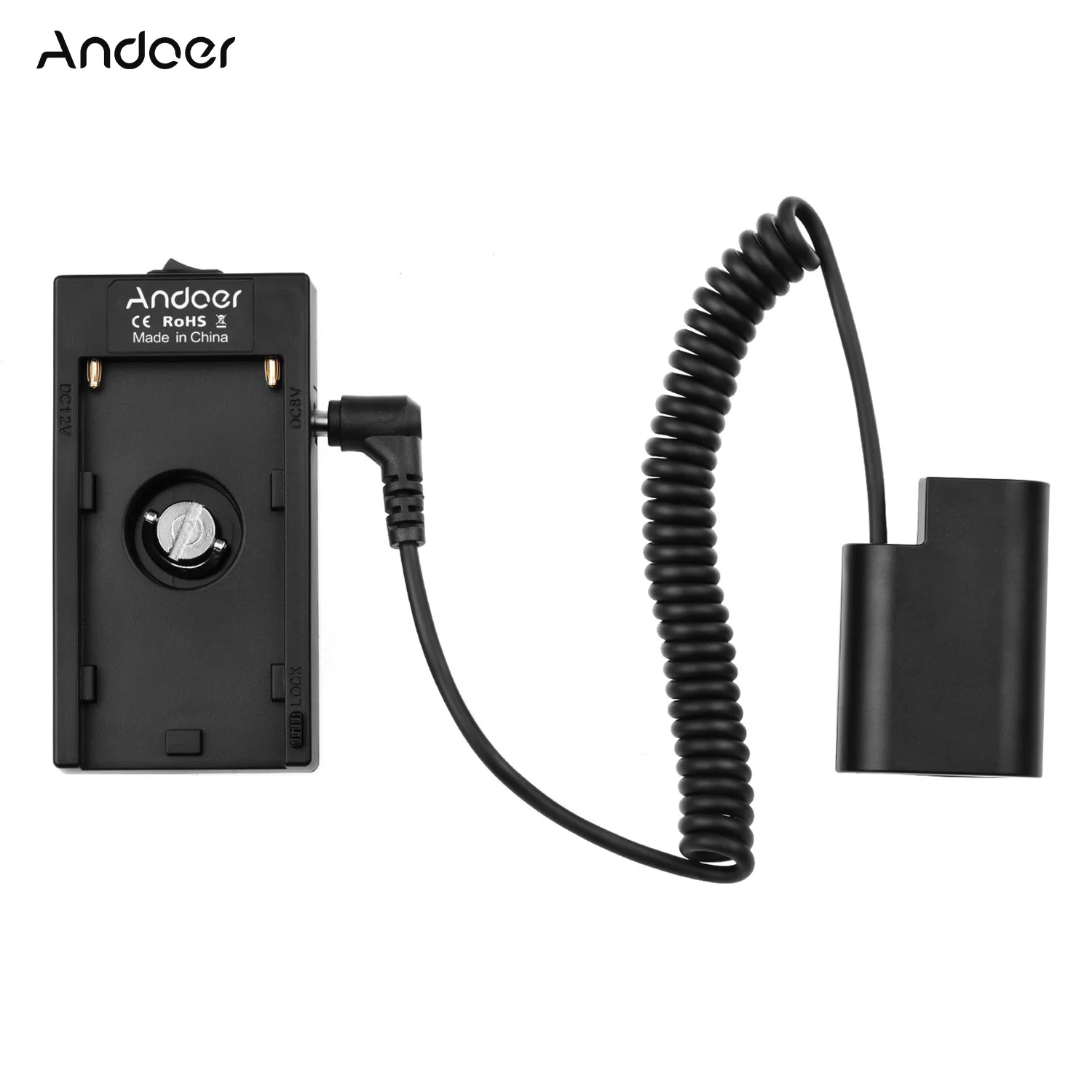 Andoer NP-F970 F750 Батарейный держатель адаптер + DMW-DCC12 Аккумуляторный соединитель для