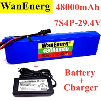 

7S4P 29.4V 48000mah 29.4V FOR Lithium-ion battery pack Built-in BMS electric bike unicycle scooter wheelchair motor + charger