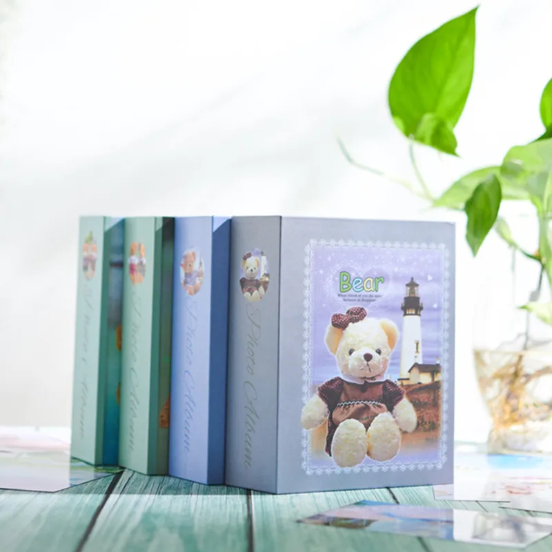 Милый медведь 6 дюймов альбом 100 листов вставки альбомы сумки детские домашние пары фото студия простой свадебный фотоальбом