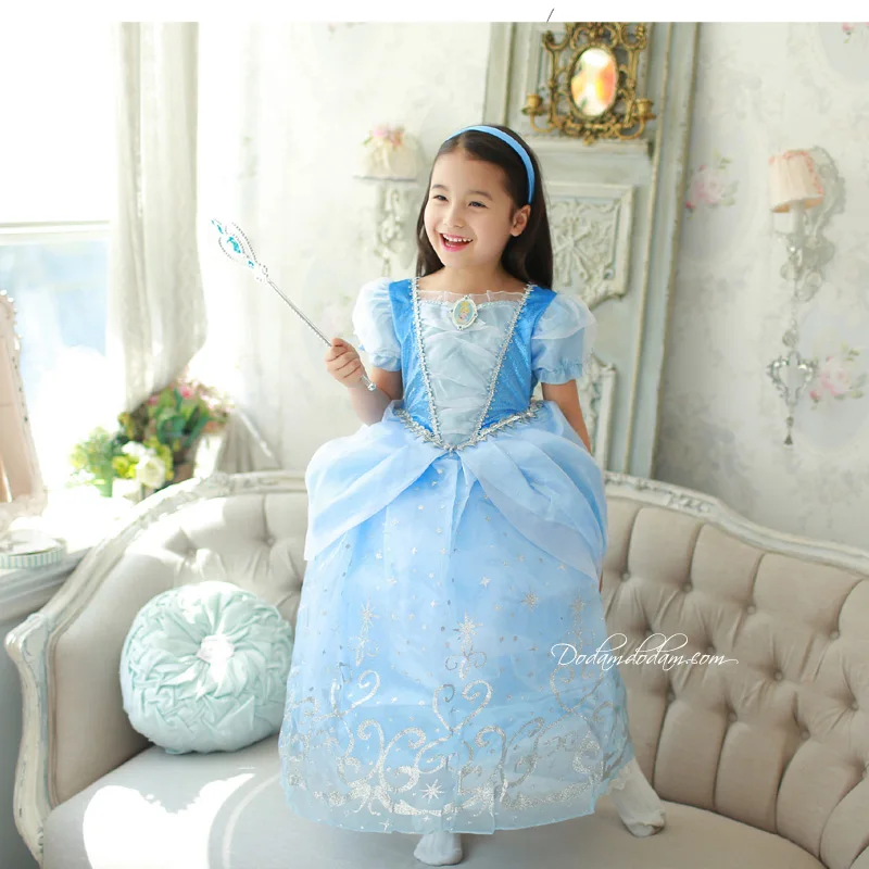 Платье принцессы Эльзы; костюм королевы Анны; карнавальный костюм принцессы Эльзы для детей; детское роскошное платье Золушки на Хэллоуин