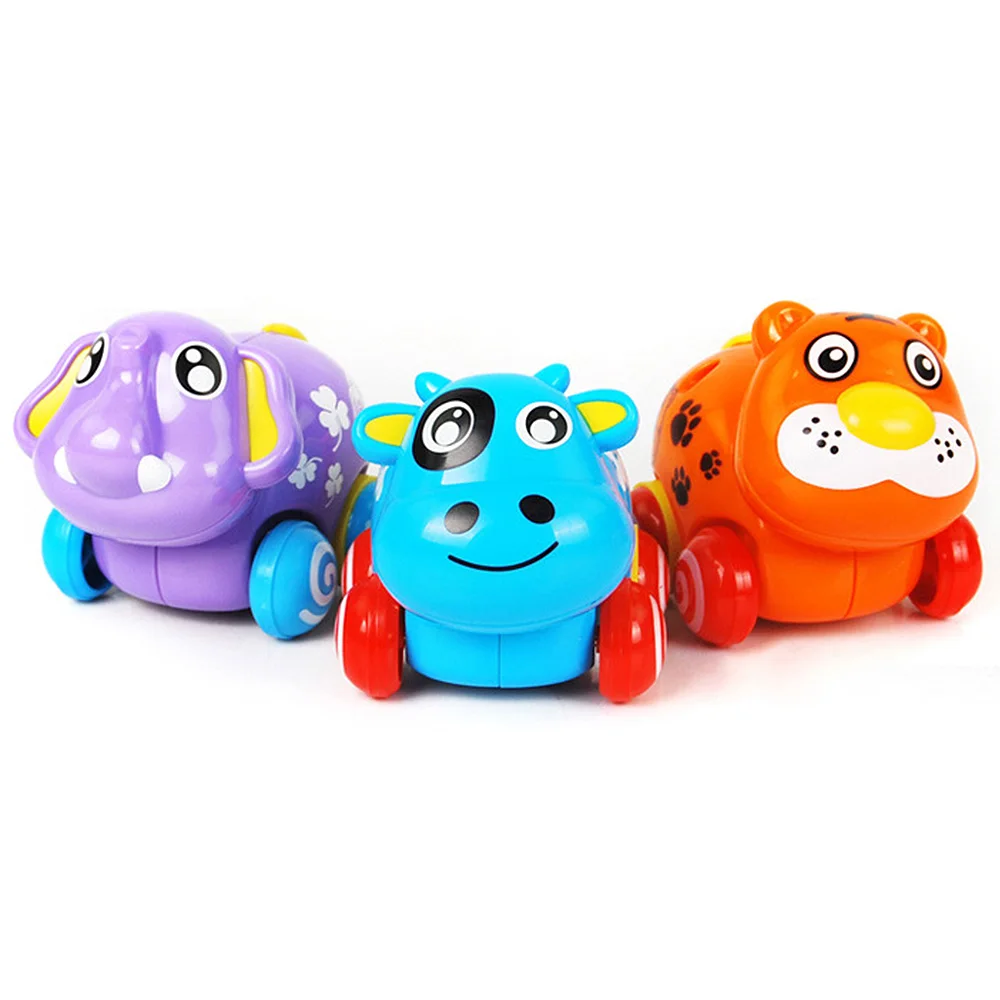 2019 Newest Plastic Children Cartoon 8 6 7 cm Modern Car Toys Animal Clockwork Pull Back 3