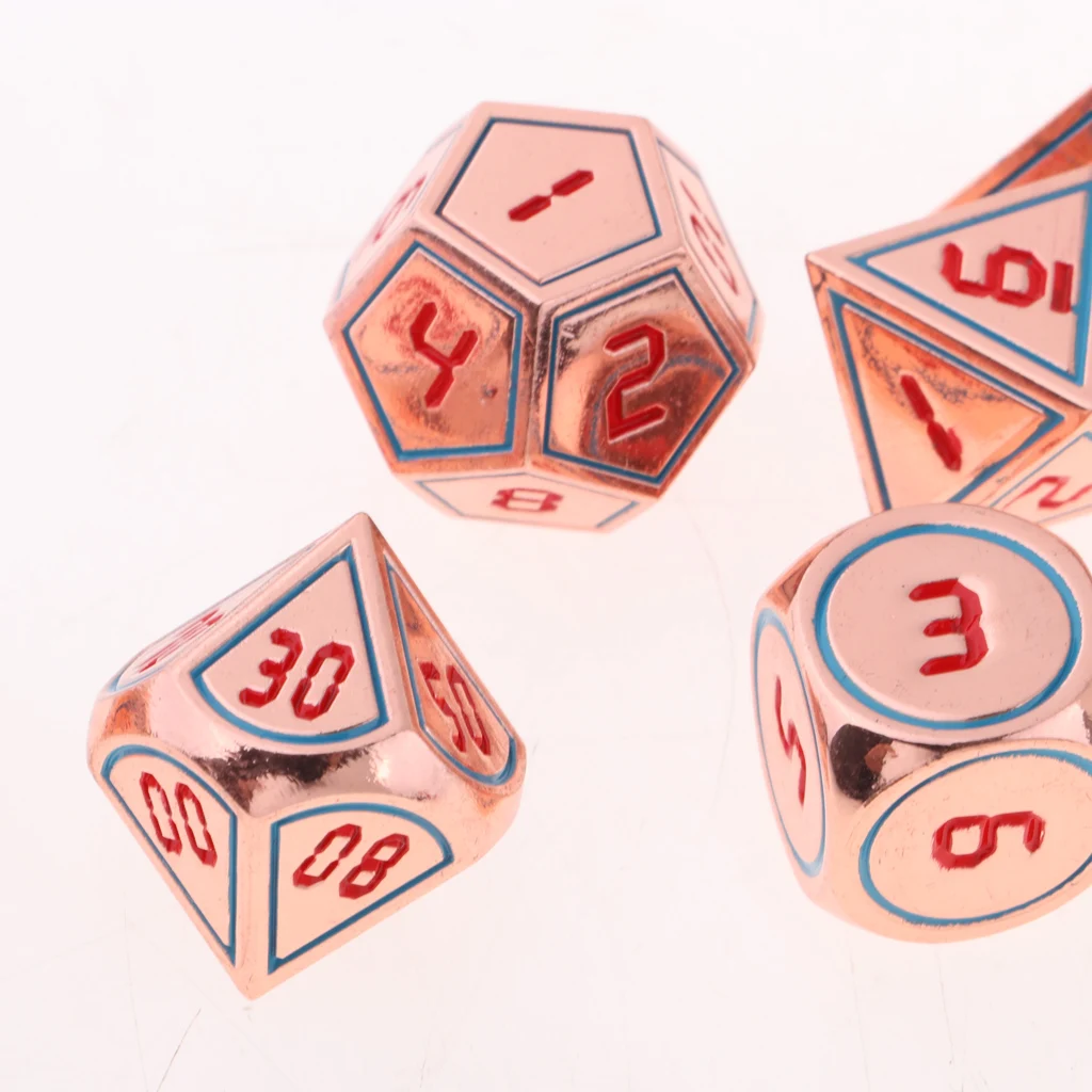 Многогранный Набор кубиков D4 D6 D8 D10 D12 D20 для ролевых игр D& D RPG Accs 7 шт Вечерние Набор кубиков