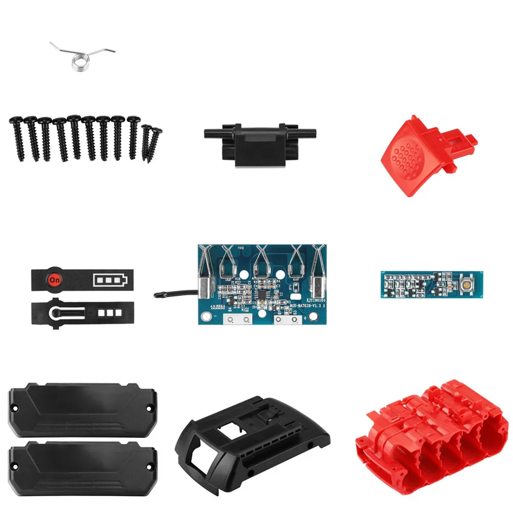 Li-ion Battery Case Housing Cover LED Light Label Replacement PCB Circuit Board Kit for Bosch 18V Li-ion Battery Tool Parts afbeelding