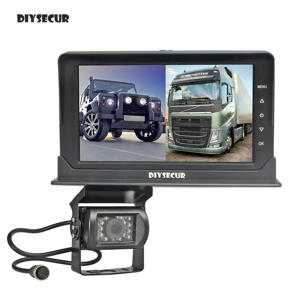 

DIYSECUR AHD светодиодный видеорегистратор IPS 1080P 7 ", Автомобильный видеорегистратор с двумя объективами, фронтальная/задняя запись, ИК Ночное Видение