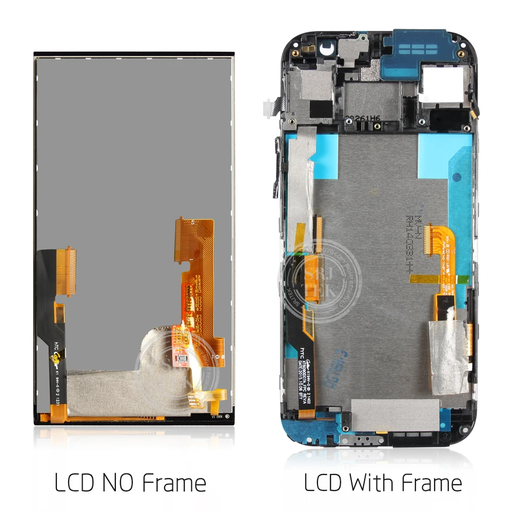 Tanie Srjtek dla HTC One M8 wyświetlacz LCD dotykowy digitizer czujnik szkło z montaż ramy dla HTC M8 ekran wyświetlacz pojedynczy podwójny SIM