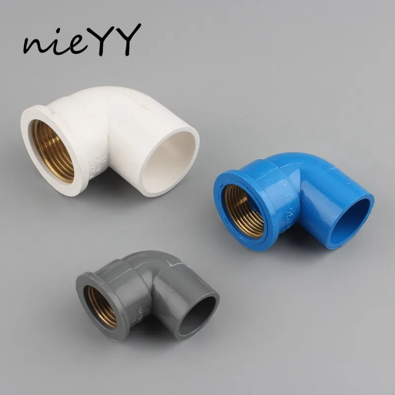

20 25 32mm Water Supply Pipe 90 Degree Copper Female Thread Elbow Joint 1/2 3/4 1 PVC Reducing Connector Garden Hose Joint