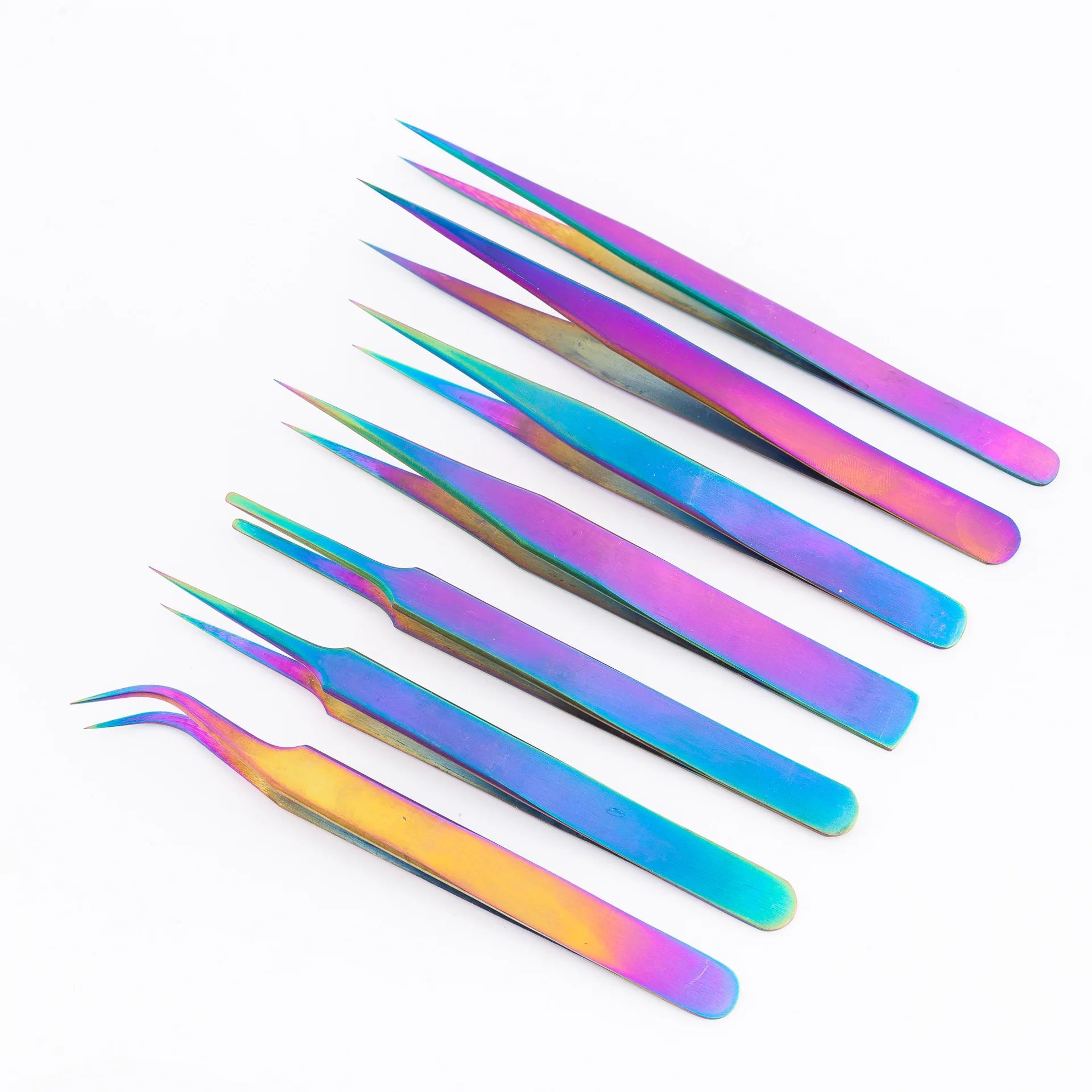 

7 Model Color Metal Anti-static Bending Straight Tip Tweezers Precision Welding Electronic ESD Tweezers For Soldering Smd Tool