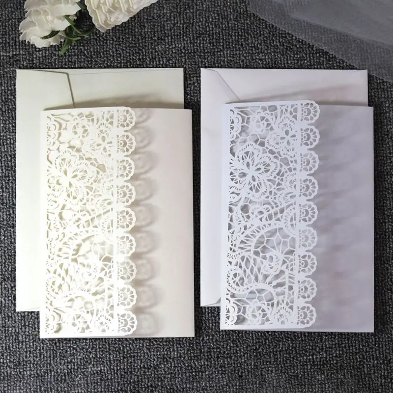  10 Pcs 3D European Style Wedding Invitation Card with Envelope Kits Party Supply - 4.00047E+12