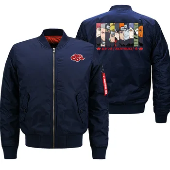 

Naruto Anime Autumn Winter Hot Sale Coat Thick Men Jackets Hip Hop Streetwear Zipper Bomber Military Casual Jacket Warm Clothing
