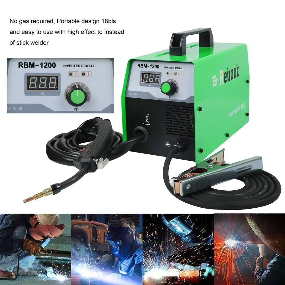 Перезагрузки Mig сварщик 220V Gasless Сталь сварочный аппарат порошковая проволока MIG 120 инверторного сварочного машины дома Применение инструмент Сварка металлическим электродом в инертном газе