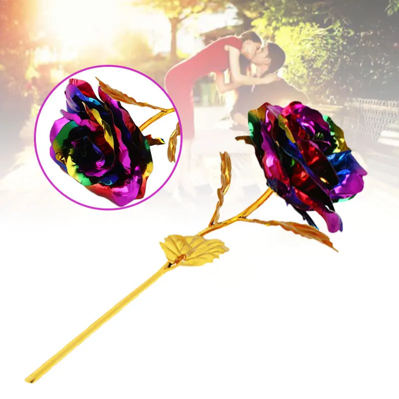 

Gold-Plated Rose 24K Gilded 24K Rose Bouquet Colorful Colorful Rose Flower Gifts Golden Imitation Gold Foil Rose Supplies