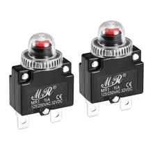 Disjoncteur thermique uxcell 16A 125/250V ca 32V c. C bouton poussoir réinitialiser le commutateur de protection de surcharge avec capuchon étanche 2 pièces