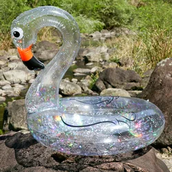Clear Glitter Swimming Ring for Kids Flamingo Unicorn Swim Circle Summer Inflatable Pool Float Water Mattress Pool Party Toys