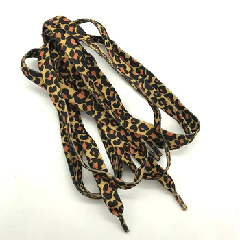 

1 Pair Newest Classic Leopard Print Shoelaces Fashion Flat Laces Applicable to all kinds of shoes Free Shipping