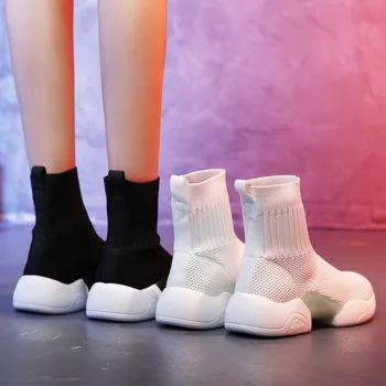 

2019 spring new comfortable simple color matching elastic cloth flat shoes women comfortable wild casual shoes.