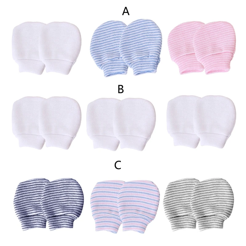 3 Pair Simple Cute Baby Knit Gloves Newborn Anti-eat Hand Anti-Grab Glove Mitten 97BC