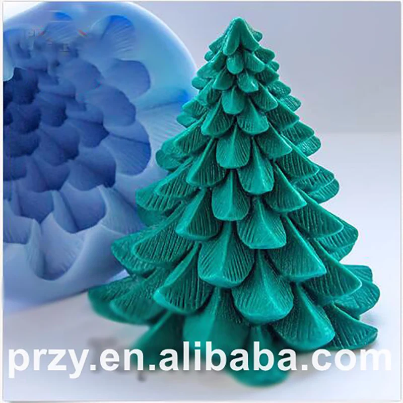 Форма рождественской елки, Пищевая силиконовая форма, сделай сам, украшение, рождественское мыло с изображением дерева, свеча, силикагель, форма для помадки, форма для торта