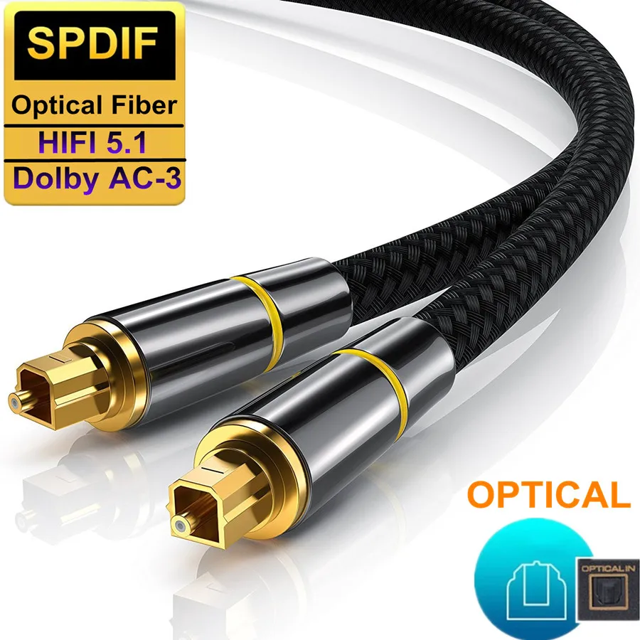 Borradura mostrador limpiar Cable de Audio óptico Digital Toslink, Cable Coaxial SPDIF de 1m, 5m, 10m,  para amplificador, reproductor, PS4, barra de sonido| | - AliExpress