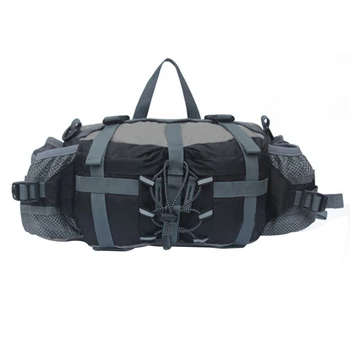 

Women Men Waterproof Solid Camping Outdoor Nylon Large Capacity Hiking Waist Bag Practical Wear Resistant With Buckle Travel